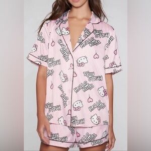 NWT Forever 21 Hello Kitty & Friends Pink Striped Pajama Set